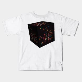 Concept black box - cube with bokeh aircraft. Kids T-Shirt